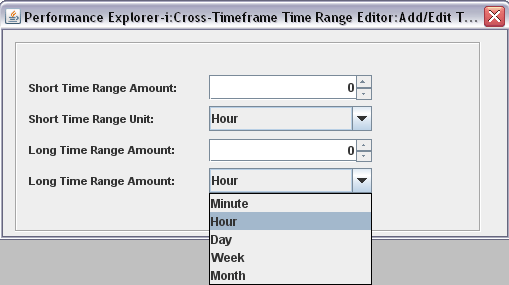 A screenshot of the UpBeat performance explorer's timer settings.