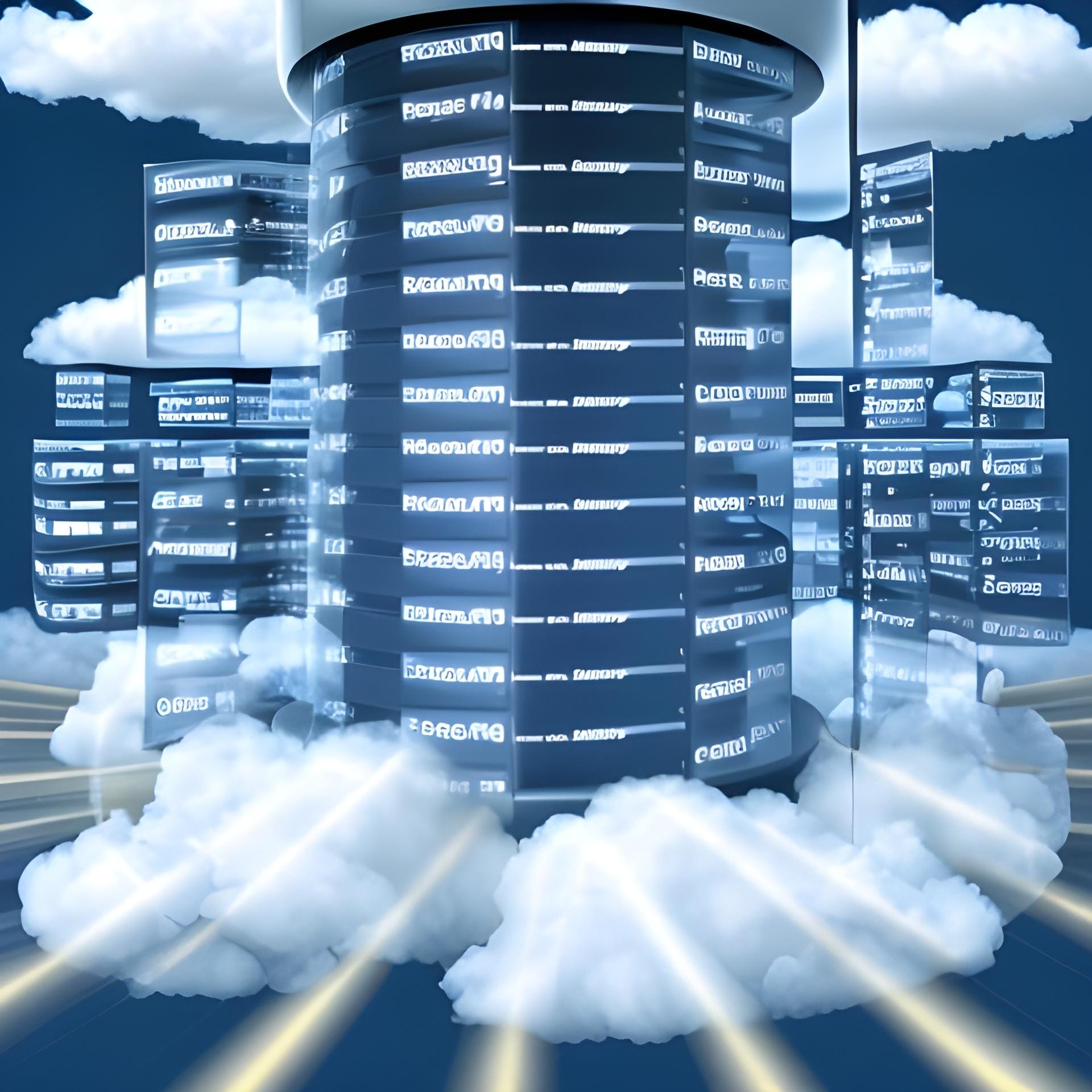 An image of a cloud server in the sky, showcasing the integration of Machine Learning.